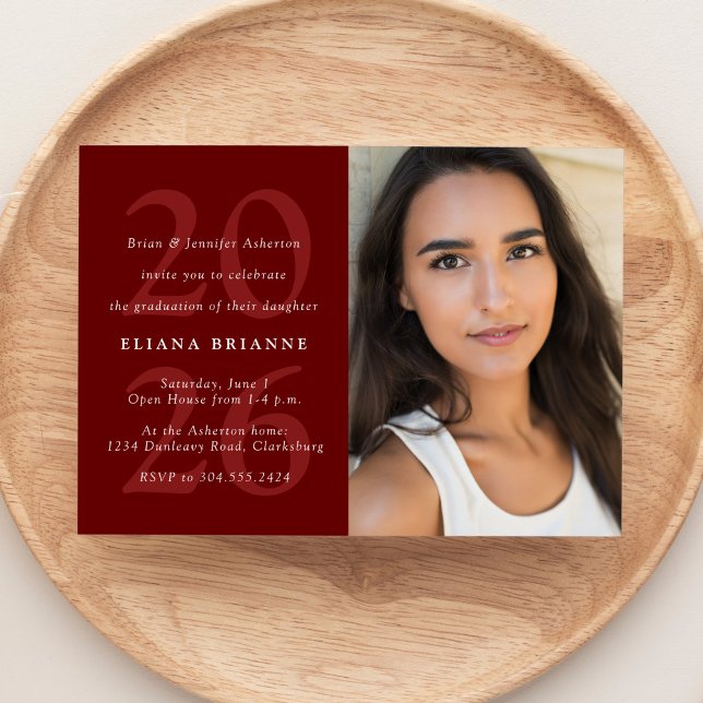 Convite Classe de festa de formatura vermelha clássica de  (Criador carregado)