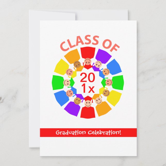 Convite Classe de ... Flor arco-íris (Frente)