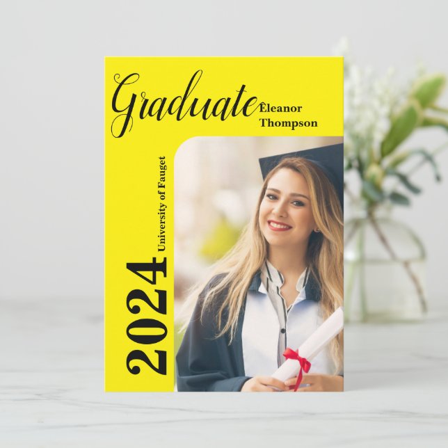 Convite Classe de Formando 2024: Foto em preto e branco mo (Em pé/Frente)