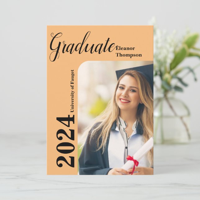 Convite Classe de Formando 2024: Foto em preto e branco mo (Em pé/Frente)