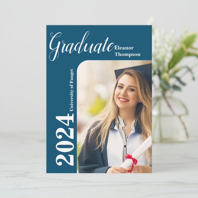 Convite Classe de Formando 2024: Foto em preto e branco mo (Em pé/Frente)