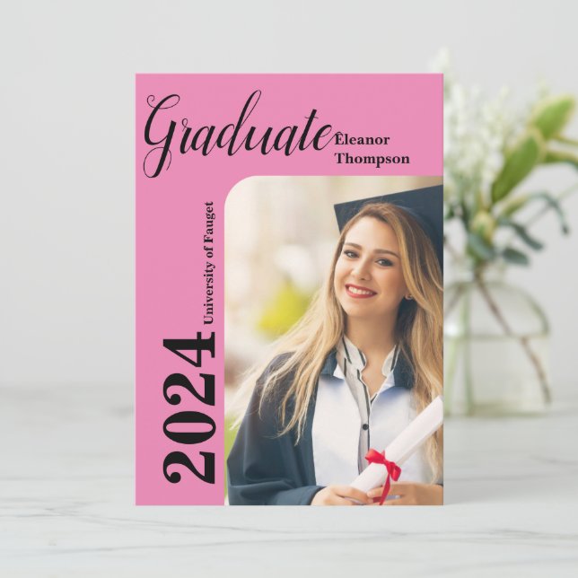 Convite Classe de Formando 2024: Foto em preto e branco mo (Em pé/Frente)