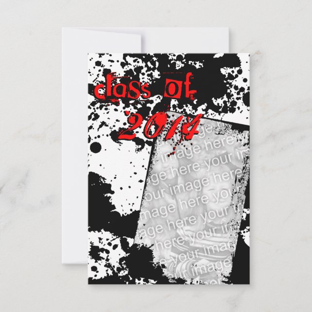 Convite classe de formando de Grunge de 2014 (Frente)
