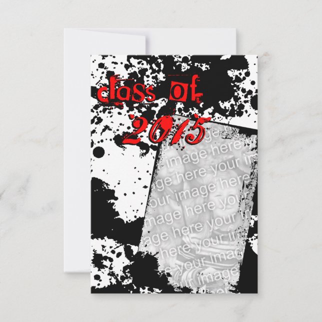 Convite classe de formando de Grunge de 2015 (Frente)