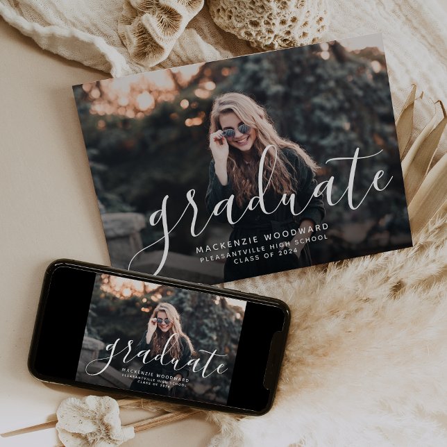 Convite Classe de Foto da Festa de formatura Branca de Sob (Criador carregado)