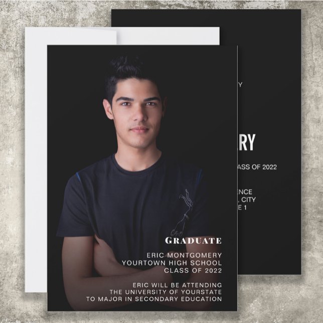 Convite Classe de Foto de Festa de formatura do Rapaz 2022 (Criador carregado)