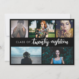 Convite Classe de foto pipe% moderna do formando cinco do
