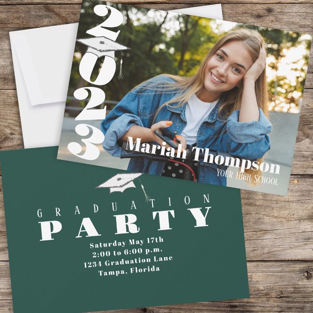 Convite Classe De Fotografia Verde De Graduação De 2023 (Criador carregado)