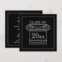 Classe de Graduação Ano-Elegante Branco-Preto Mode