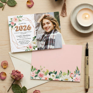 Convite Classe de Graduação de Fotos com Letras Balões 202