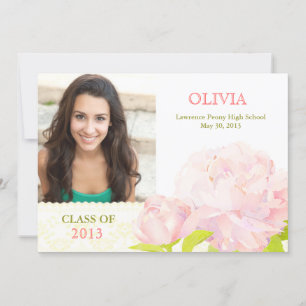 Convite Classe de Graduação de Fotos de Menina Rosa 2013