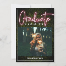 Convite Classe De Graduação De Fotos Do Formando Neon