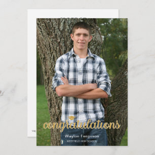 Convite Classe de Graduação de Fotos Dourada Cristã 2025