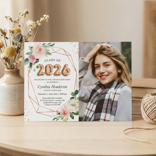 Convite Classe de Graduação de Fotos em Letras Balões 2023 (Criador carregado)