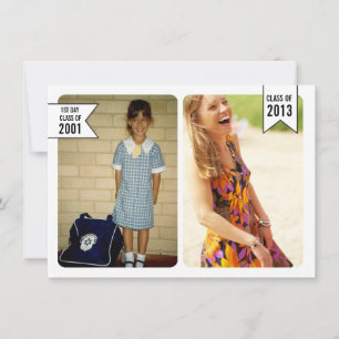 Convite Classe de Graduação de Fotos Jovem e Antiga de C