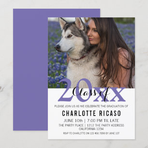 Convite Classe de Graduação de Personalizado Moderno (Roxo