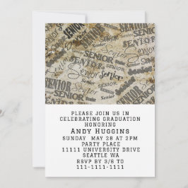 Convite Classe De Graduação Do Formando Peace Out Black 20