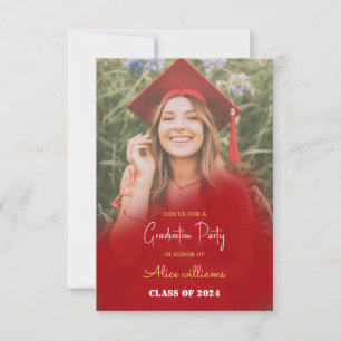 Convite Classe De Graduação Do Red Boho De 2024