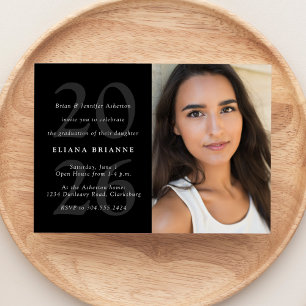 Convite Classe de graduação em fotografia branca e preto s