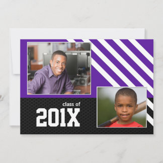 Convite Classe de graduação em preto e branco roxo em 2013