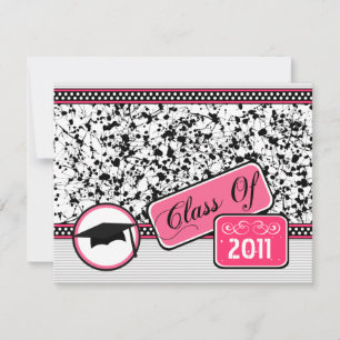 Convite Classe De Graudação De Tinta Preta De 2011