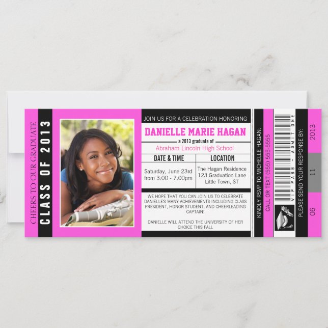 Convite Classe de ingresso VIP para a graduação de 2013 (Frente)