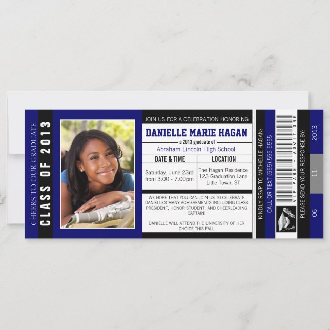 Convite Classe de ingresso VIP para a graduação de 2013 (Frente)