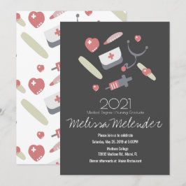 Convite Classe de padrão de Formando para enfermeiras médi