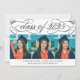 CONVITE CLASSE DE SCRIPT ELEGANTE DE GRADUAÇÃO DE FOTOS DE