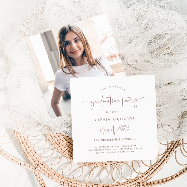 Convite Classe de Script Moderno de Festa de formatura de  (Criador carregado)