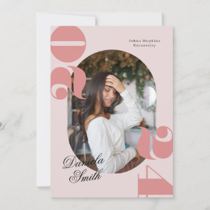 Convite Classe de Tipografia em Negrito Rosa de Graduação