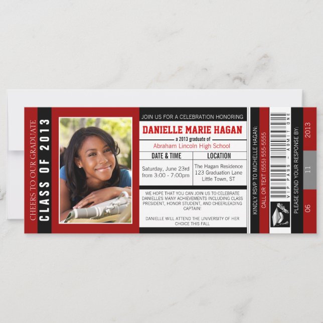 Convite Classe do bilhete 2013 da admissão do VIP da (Frente)