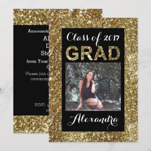 Convite Classe Dourada de Visão Luminosa de Graduação de F