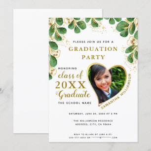 Convite Classe Elegant Floral Greenery de Graduação 2025