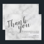 Convite Classe Elegante Mármore Branco Agradecimento Casam<br><div class="desc">Cartão de Agradecimento de Casamento em Mármore Branco Elegante

com título em fonte de letra moderna cinza e texto em fonte sans serif moderna cinza sobre fundo de mármore branco.</div>