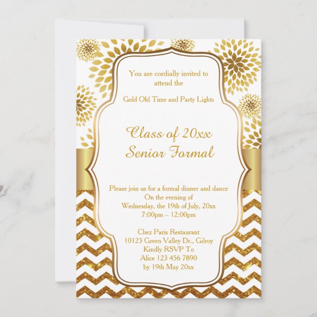 Convite Classe formal superior 2017 do baile de formatura (Frente)