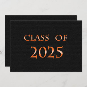 Convite Classe Laranja e Preta de Festa de formatura 2025