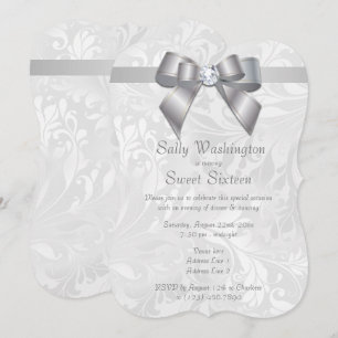 Convite Classe Luxuoso Arco de Diamante e Damask Sweet 16