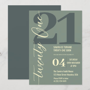 Convite Classe Minimalista Vigésimo Primeiro 21º Aniversár