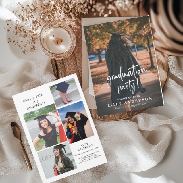 Convite Classe Modern Photo Graduation de 2025 (Criador carregado)
