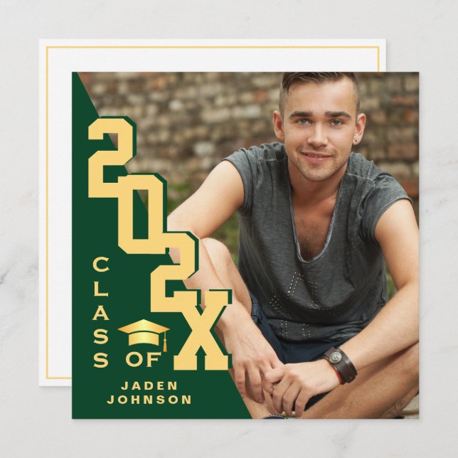 Convite Classe moderna de Festa de formatura FOTO de Forma (Frente/Verso)