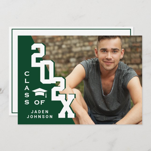 Convite Classe moderna de Festa de formatura FOTO de Forma (Frente/Verso)