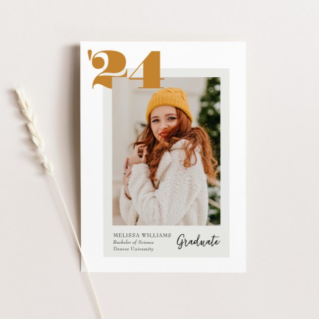 Convite Classe Moderna Negrito de 4 Graduação de Fotos 202 (Criador carregado)