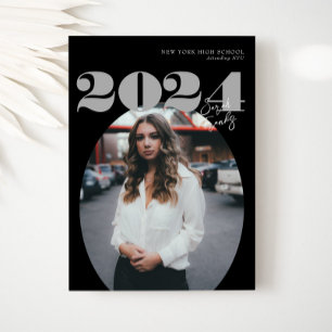 Convite Classe Moderna Oval Bold de Graduação de Foto 2024