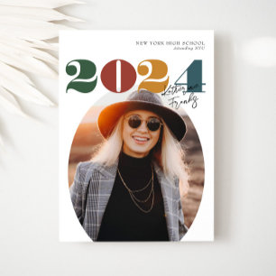 Convite Classe Moderna Oval Retroativa de Graduação de Fot