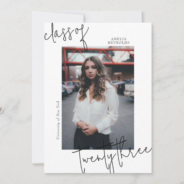 Convite Classe Moderna Simples Minimalista de Graduação 20 (Frente)