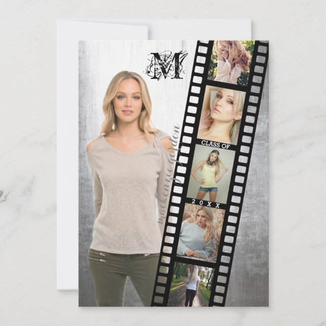 Convite Classe Negativa do Retrato do Mais velho de Festa  (Frente)