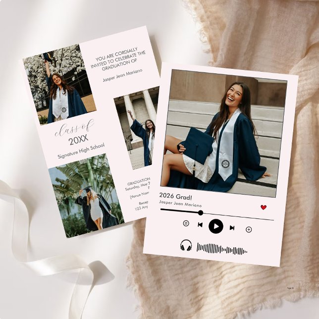 Convite Classe Personalizada de Jogador de Música de gradu (Criador carregado)