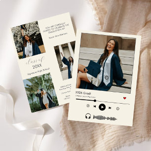 Convite Classe Personalizada de Jogador de Música de gradu