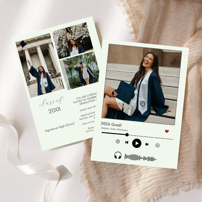 Convite Classe Personalizada de Jogador de Música de gradu (Criador carregado)